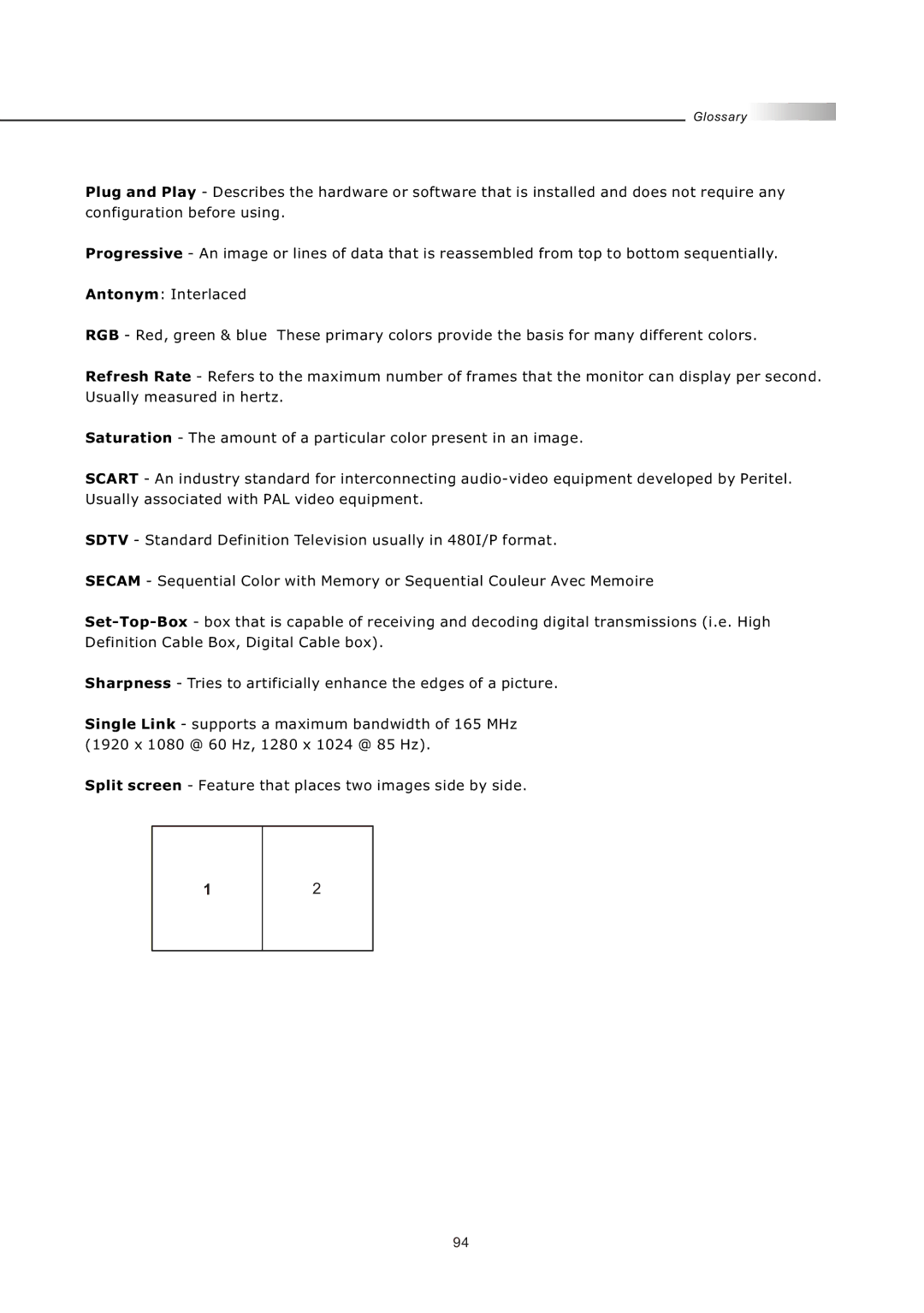 Olevia LT42HVi manual Glossary 