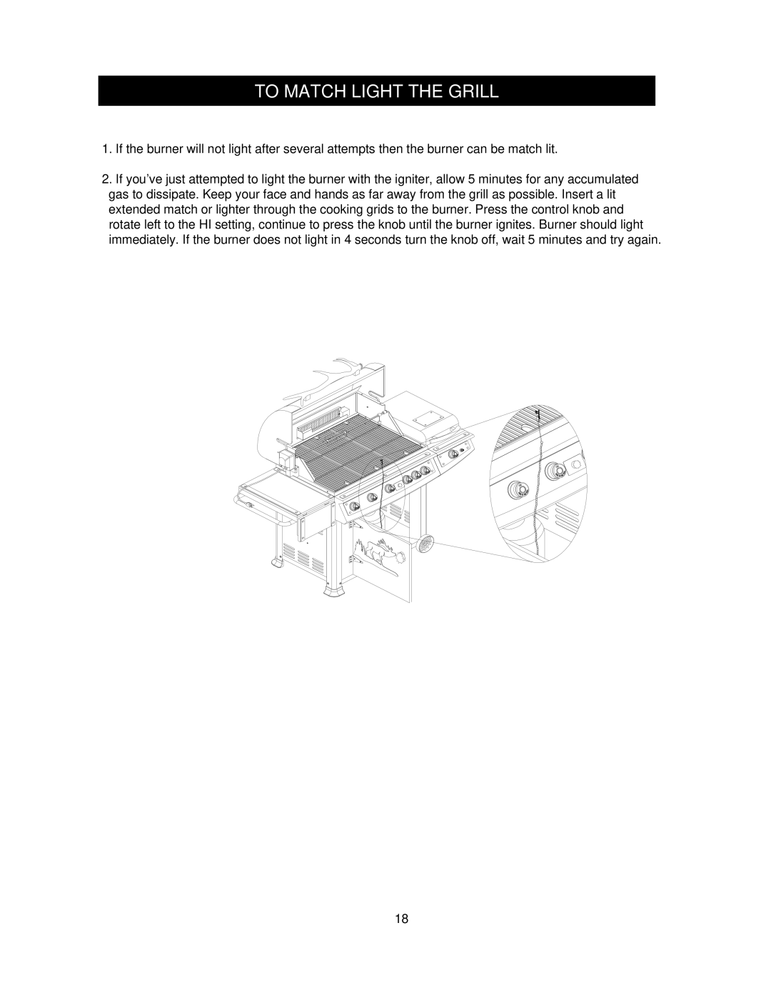 Olfa 720-0430 manual To Match Light the Grill 