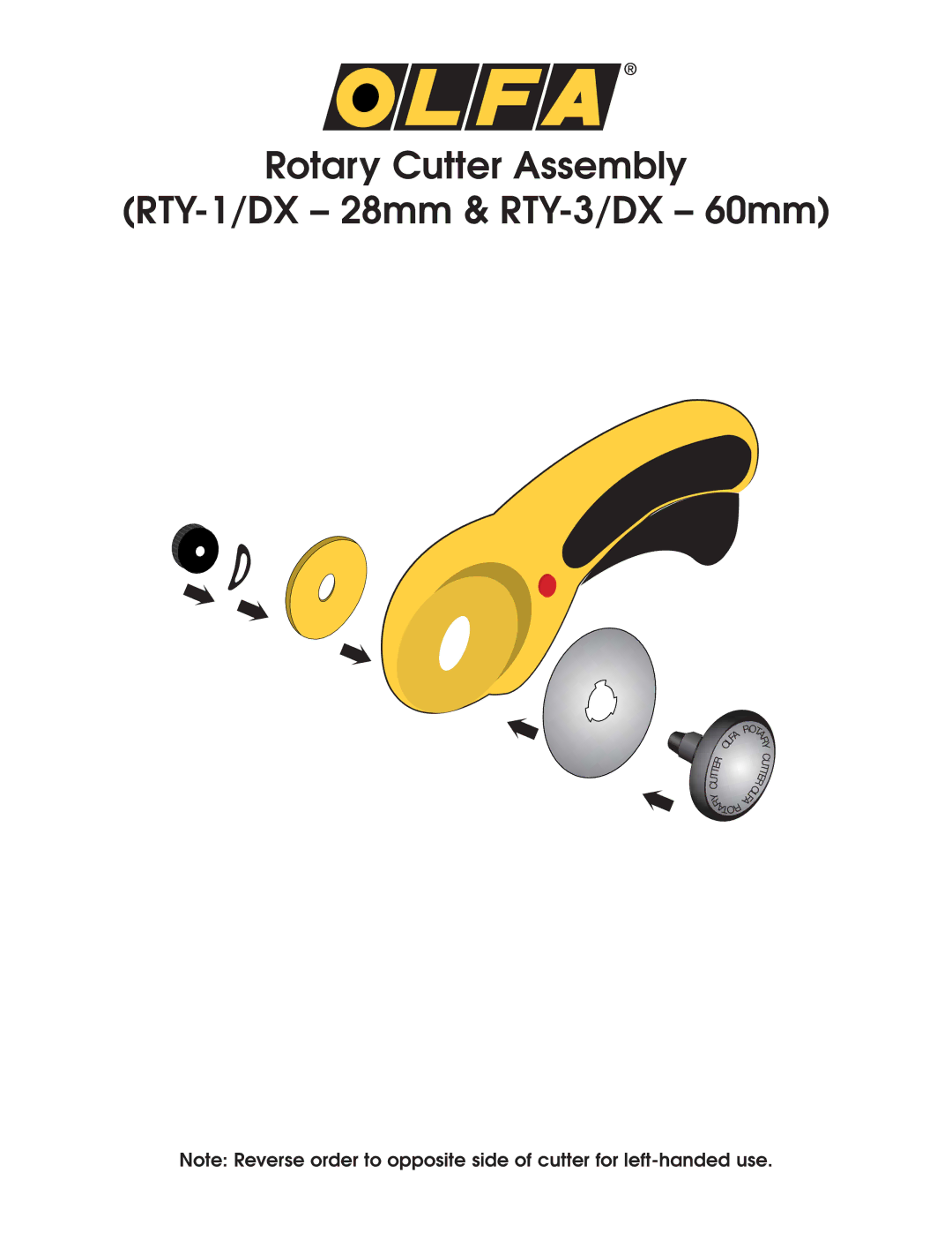 Olfa manual Rotary Cutter Assembly RTY-1/DX 28mm & RTY-3/DX 60mm 