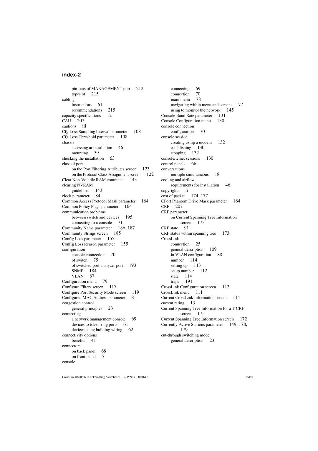 Olicom 8605, 8600 manual Index-2, 119 