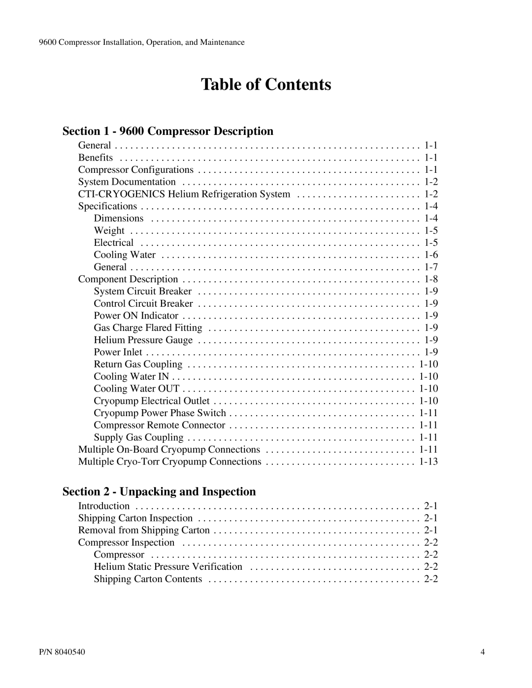 Olicom 9600 manual Table of Contents 