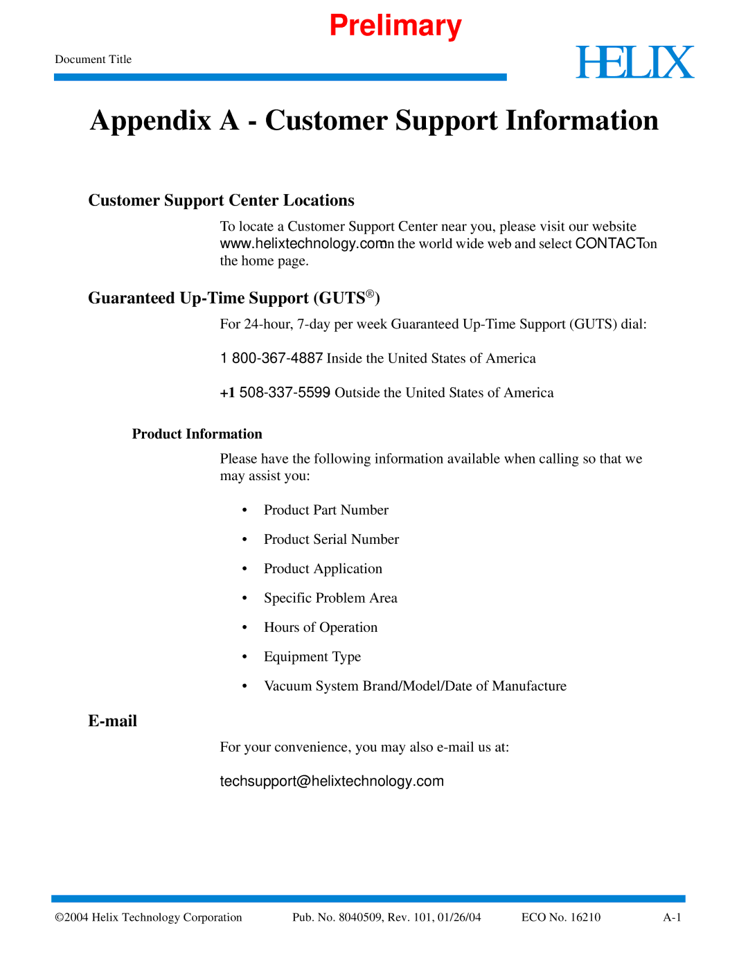 Olicom 9600 manual Appendix a Customer Support Information, Mail, Product Information 