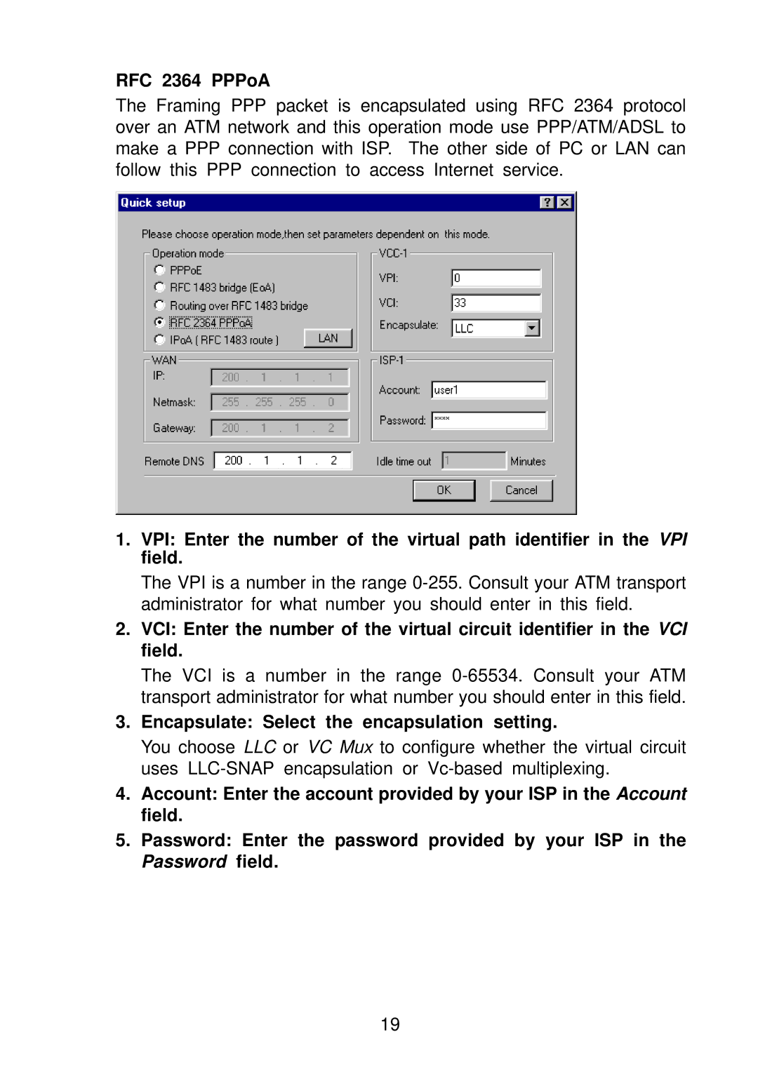 Olicom A400A manual RFC 2364 PPPoA 