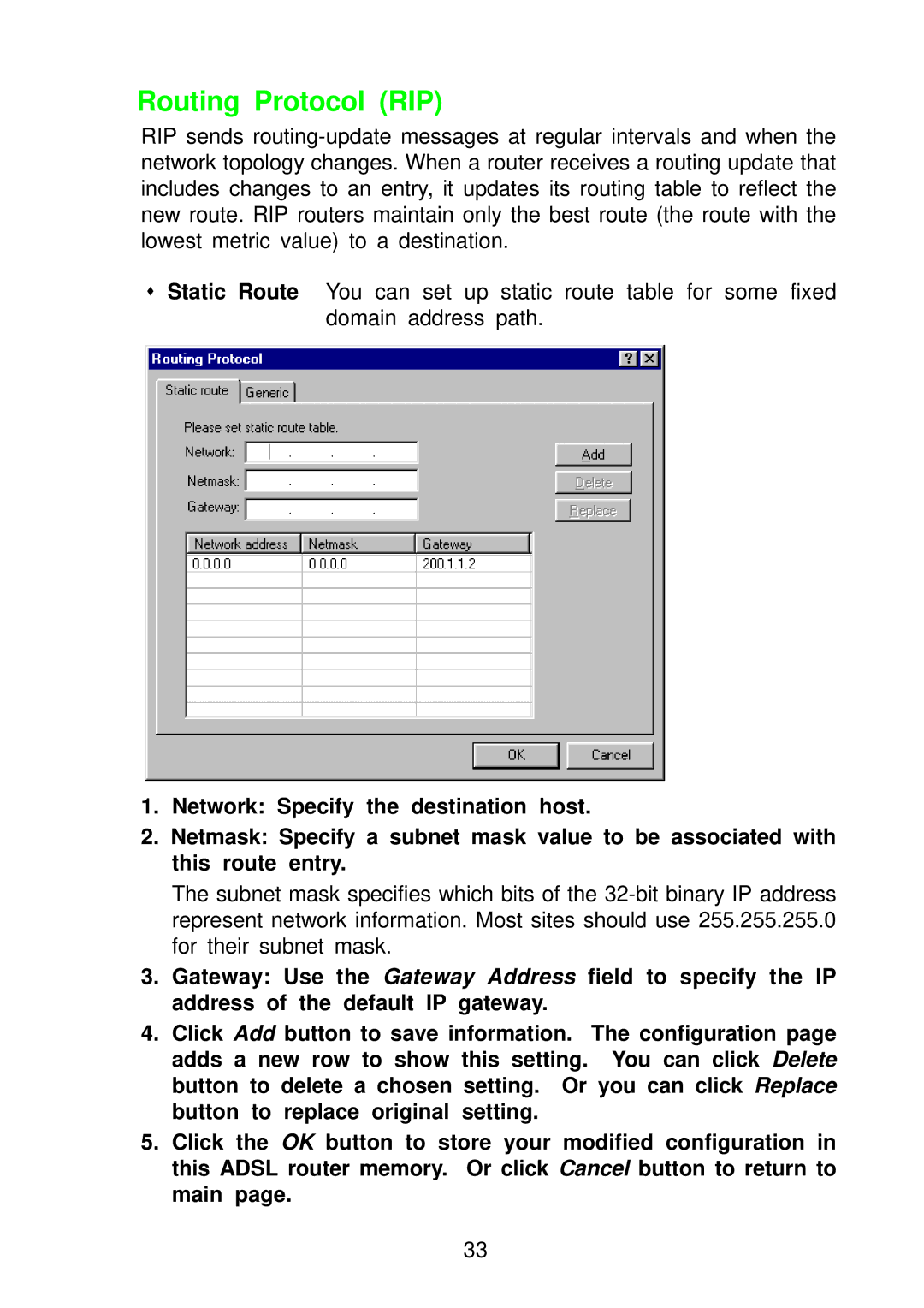 Olicom A400A manual Routing Protocol RIP 