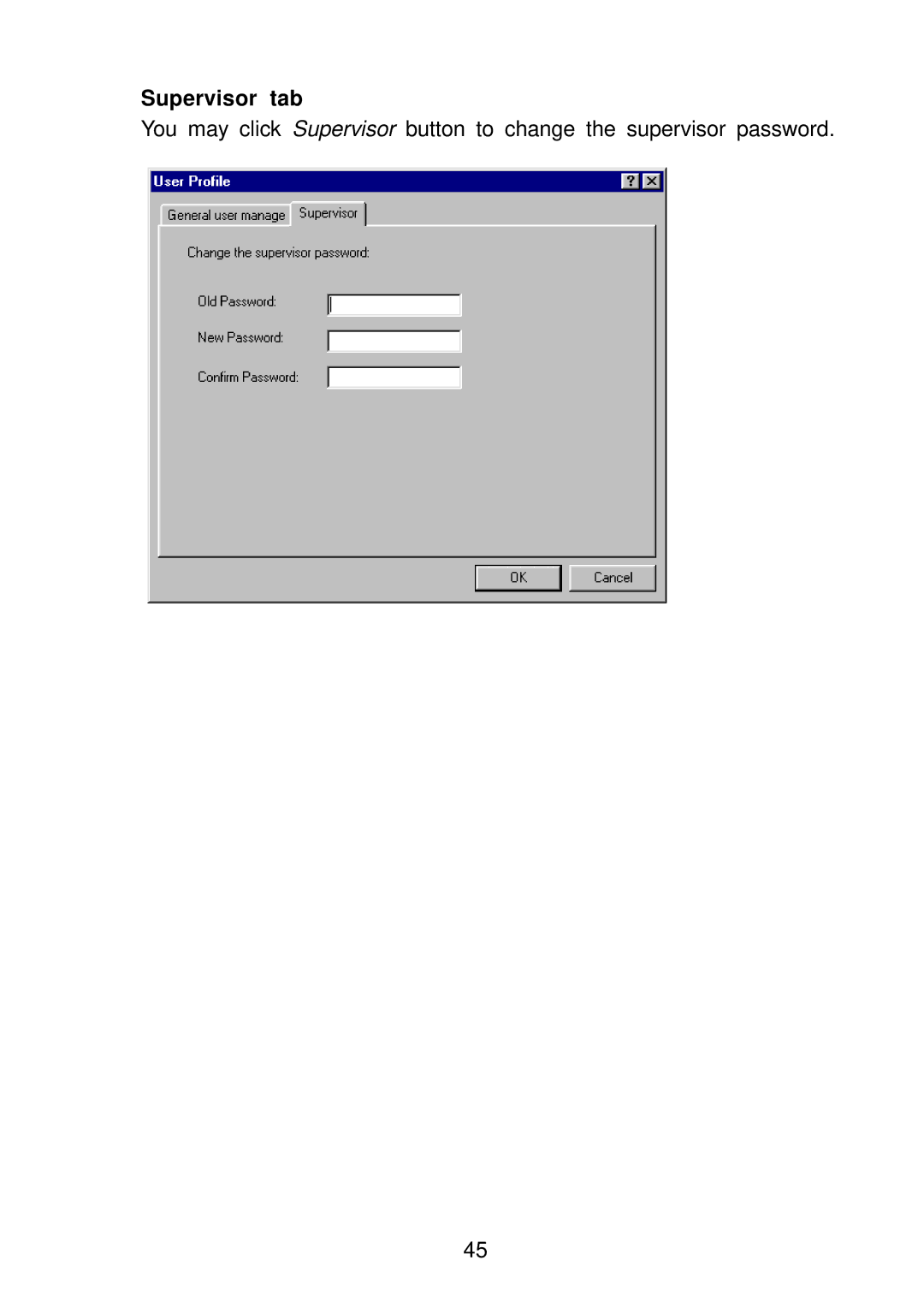 Olicom A400A manual Supervisor tab 