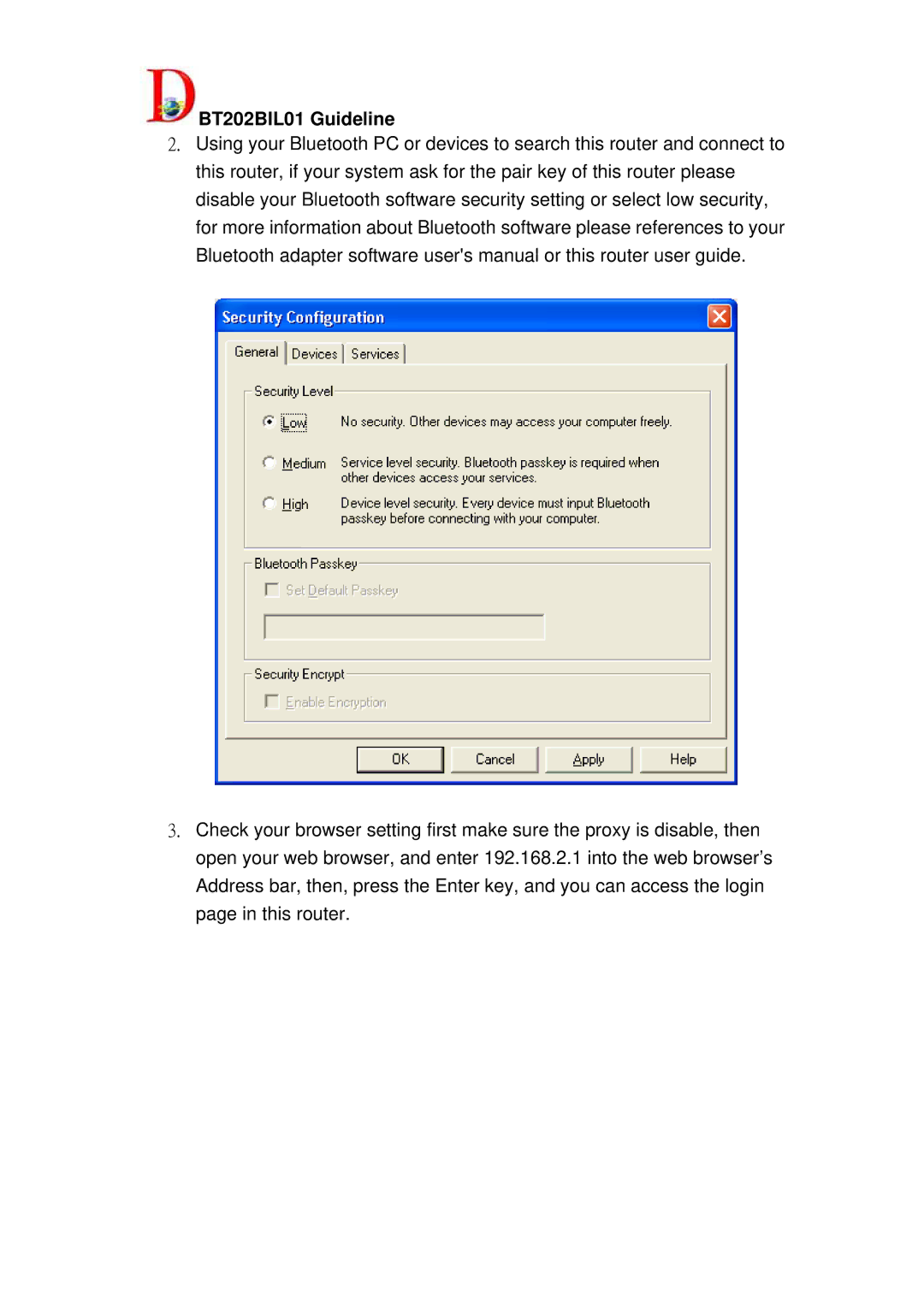 Olicom quick start BT202BIL01 Guideline 