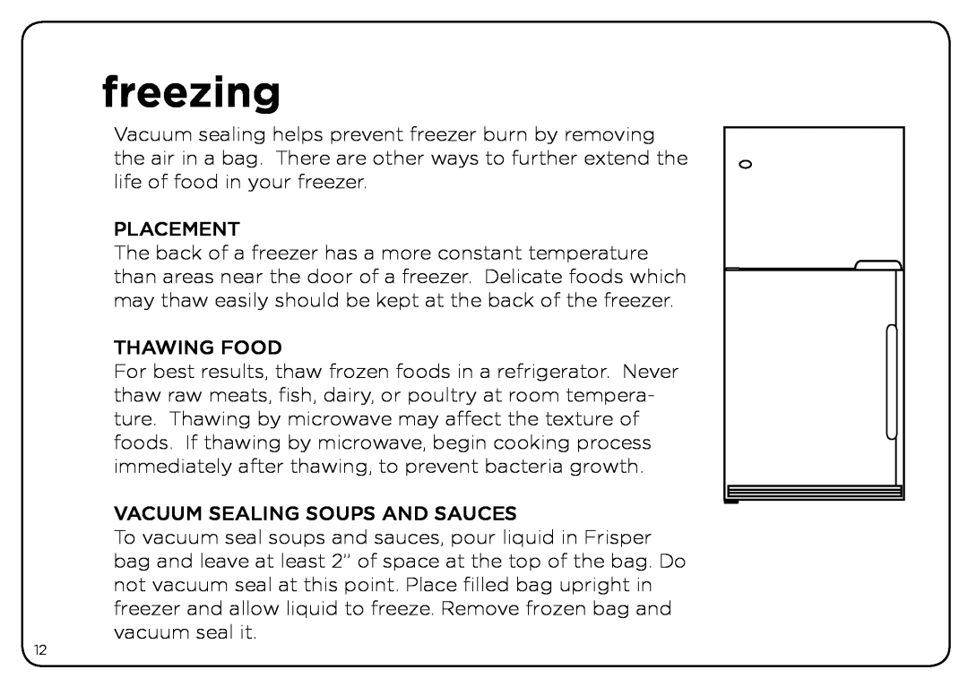 Oliso Freshkeeper 500 instruction manual freezing 