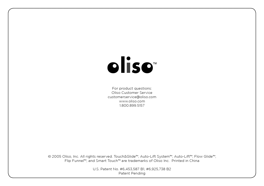 Oliso TG-800, TG-1000 user manual 