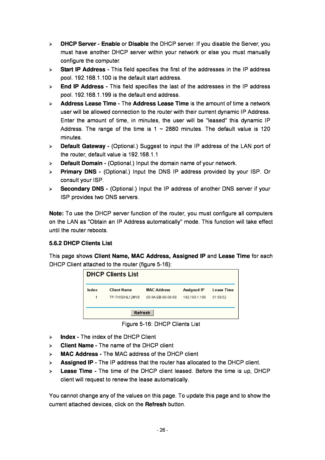 Olitec RW400SG manual DHCP Clients List 