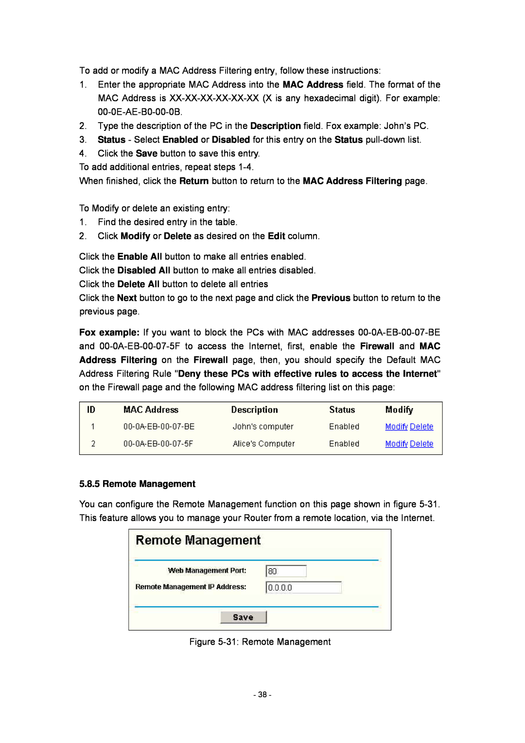 Olitec RW400SG manual Remote Management 