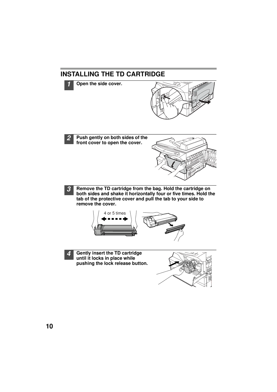 Olivetti 120D, 150D manual Installing the TD Cartridge 