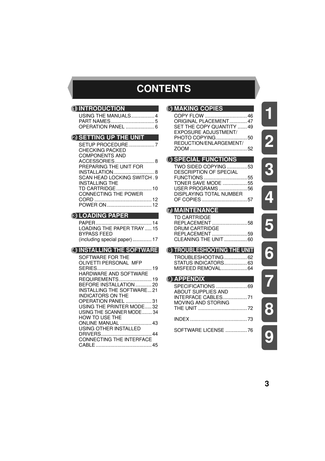 Olivetti 150D, 120D manual Contents 