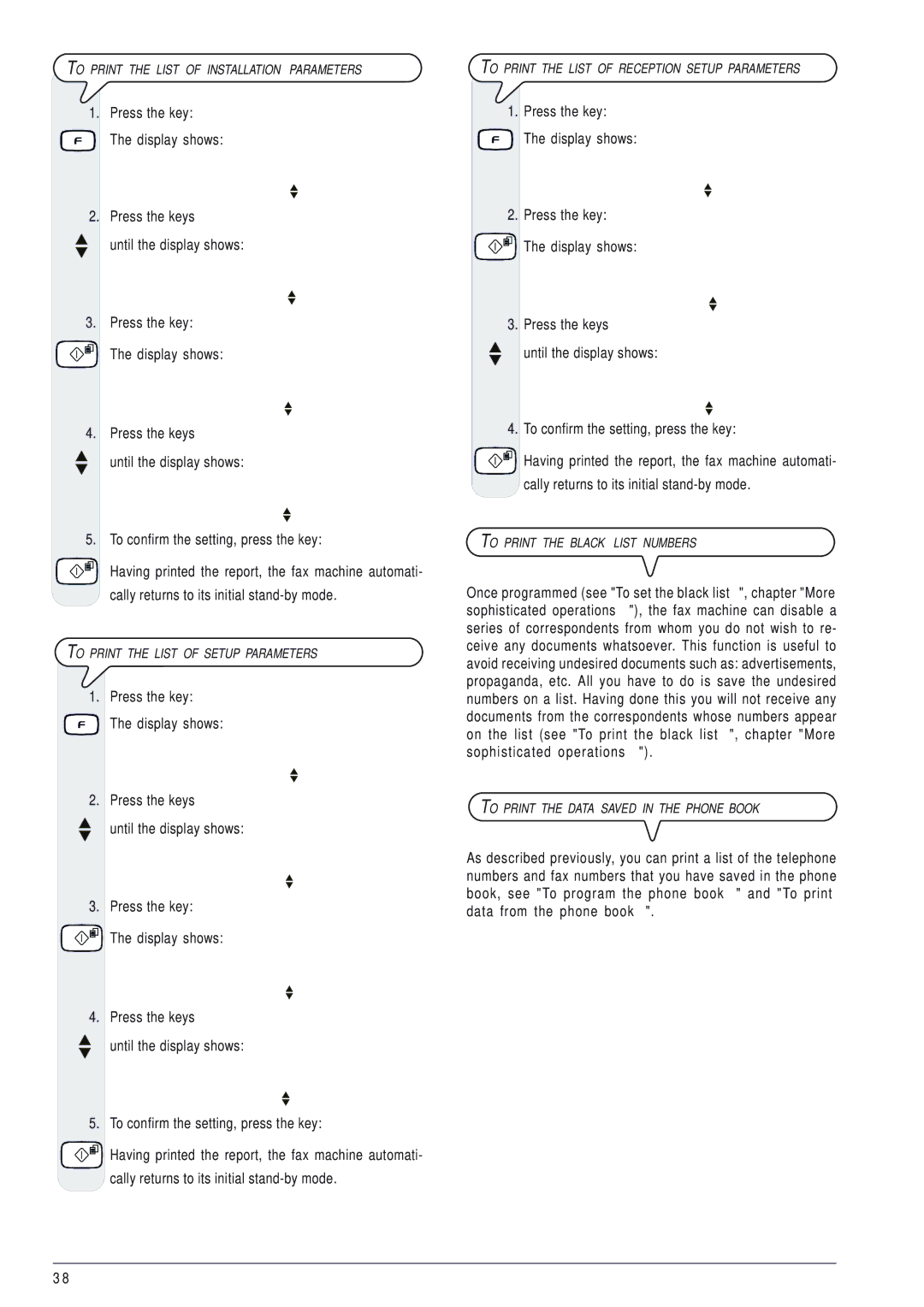 Olivetti 145D manual Menu Installation, Installation Station Name, Installation Print Install, FAX SET-UP Print Config 