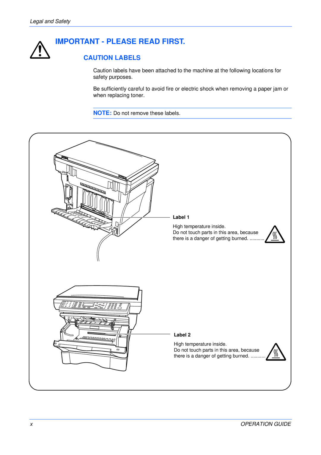 Olivetti 18MF manual Important Please Read First 