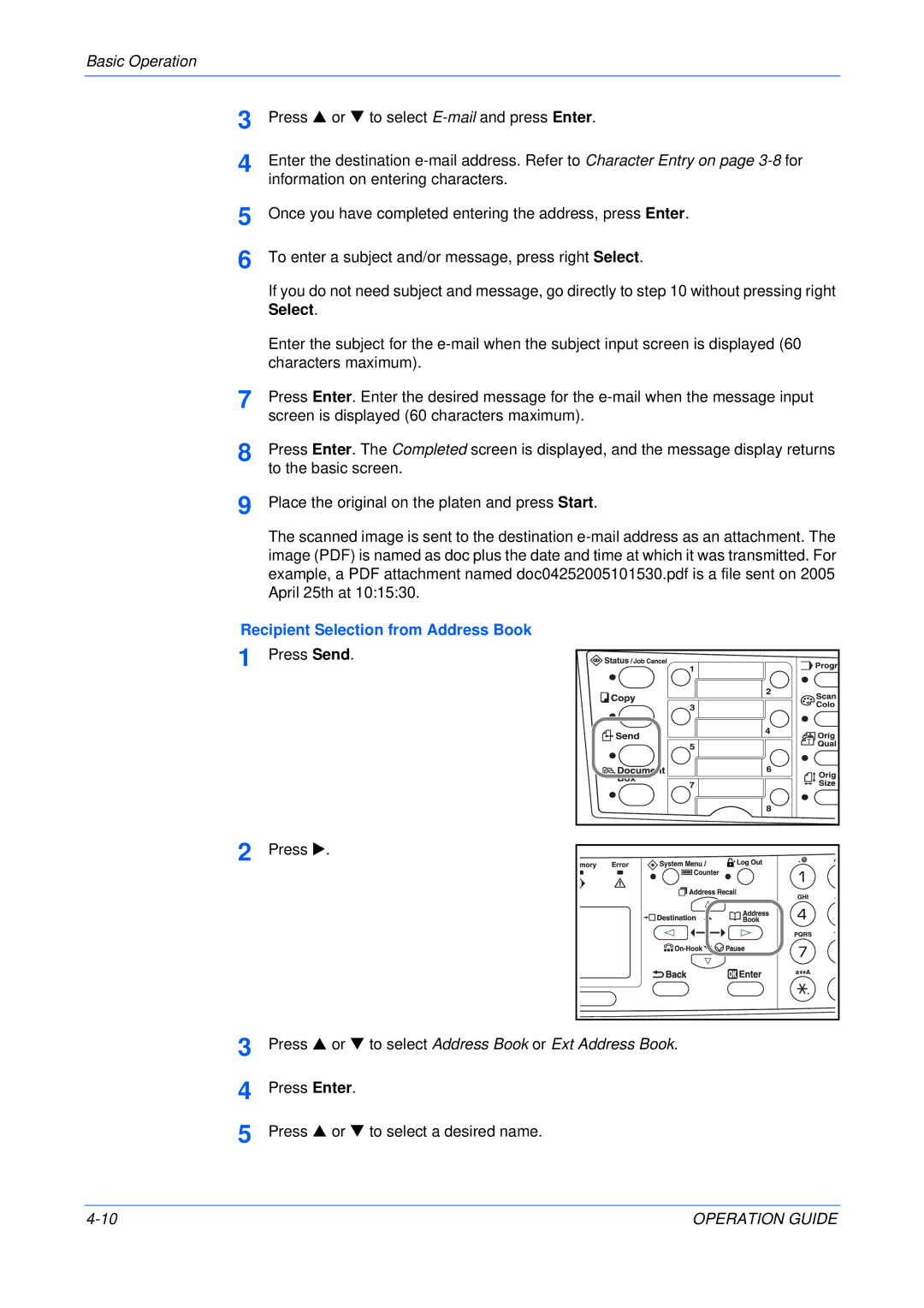 Olivetti 18MF manual Recipient Selection from Address Book 