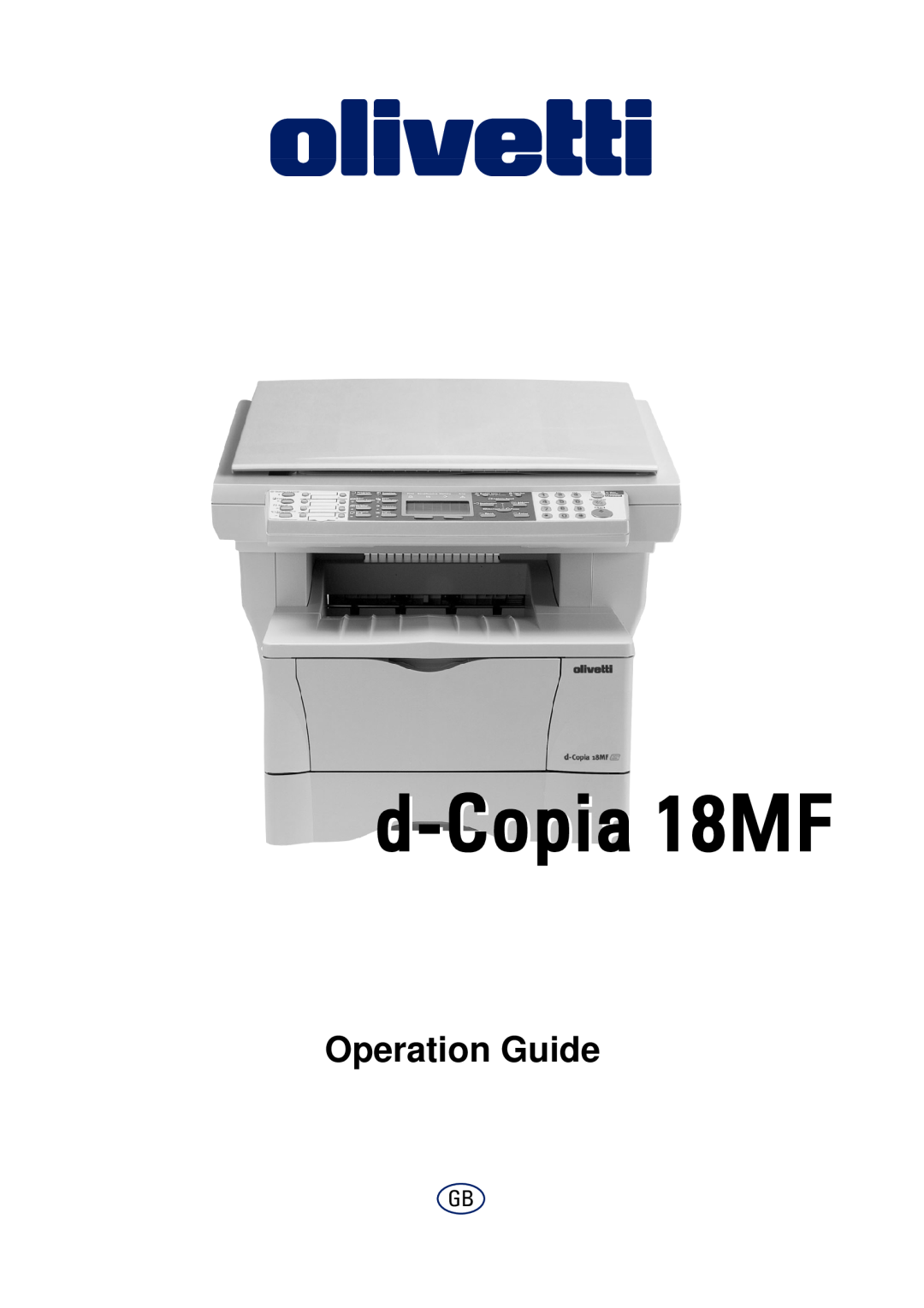 Olivetti manual d-Copia 18MF, Operation Guide 