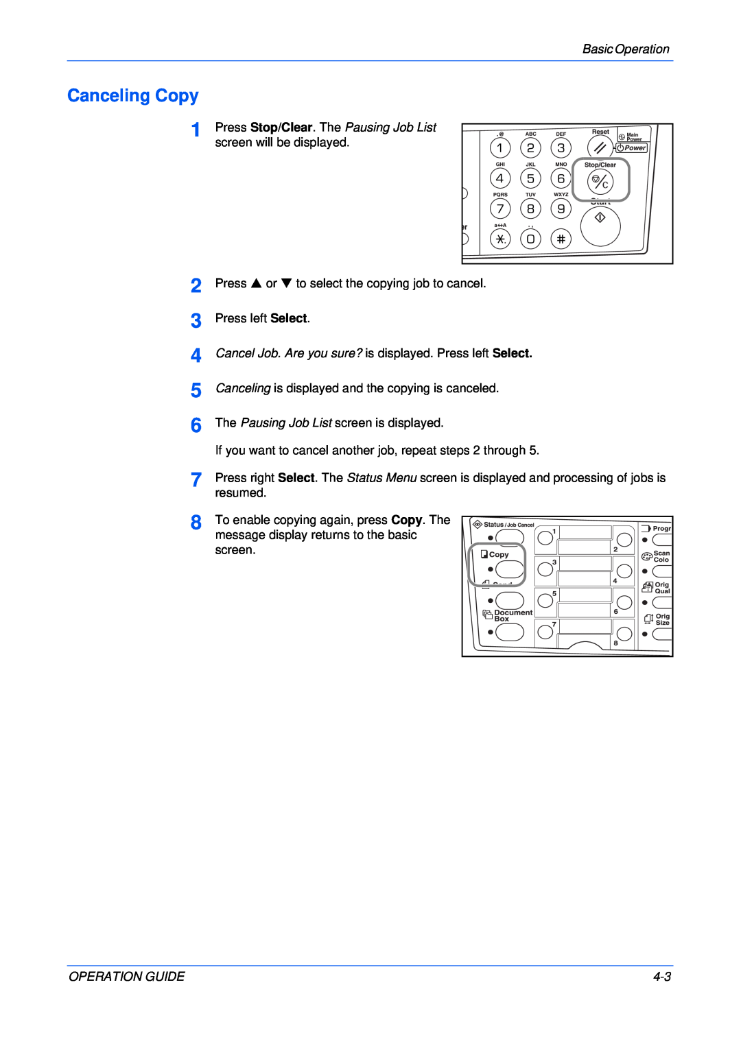 Olivetti 18MF manual Canceling Copy 