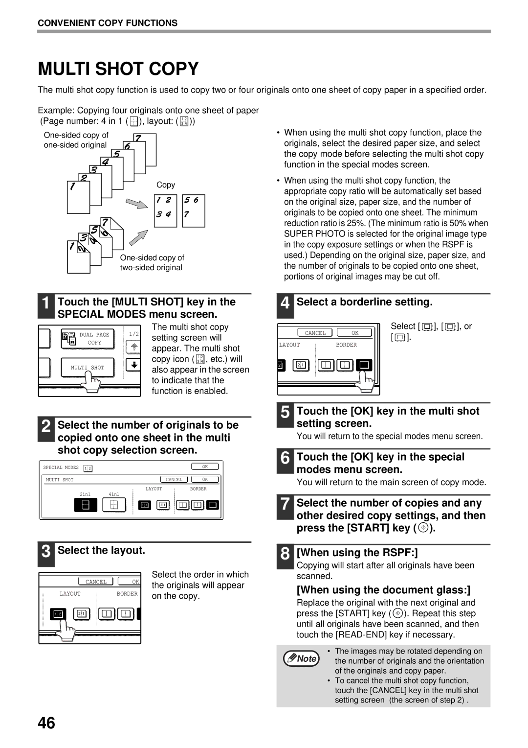 Olivetti 2301, 2701 operation manual Multi Shot Copy 