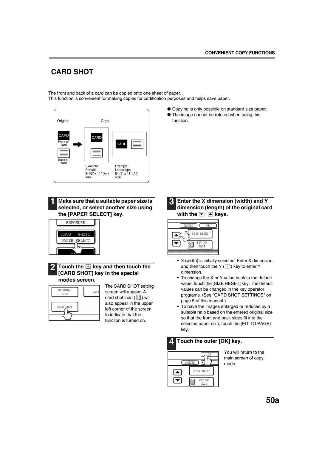 Olivetti 2701, 2301 operation manual 50a, Touch the outer OK key 