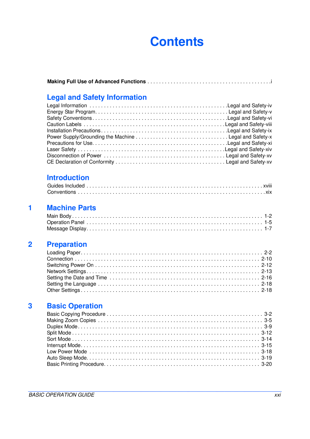 Olivetti 16MF, 250MF, 200MF user manual Contents 