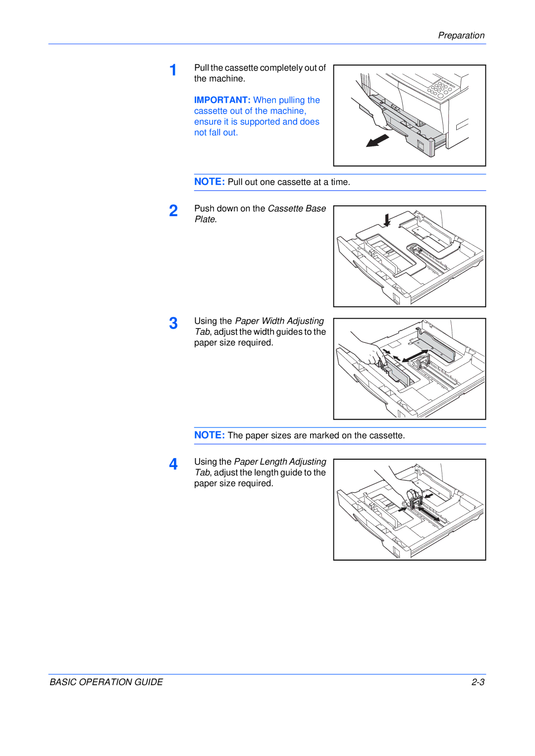 Olivetti 16MF, 250MF, 200MF user manual Plate, Using the Paper Width Adjusting, Using the Paper Length Adjusting 