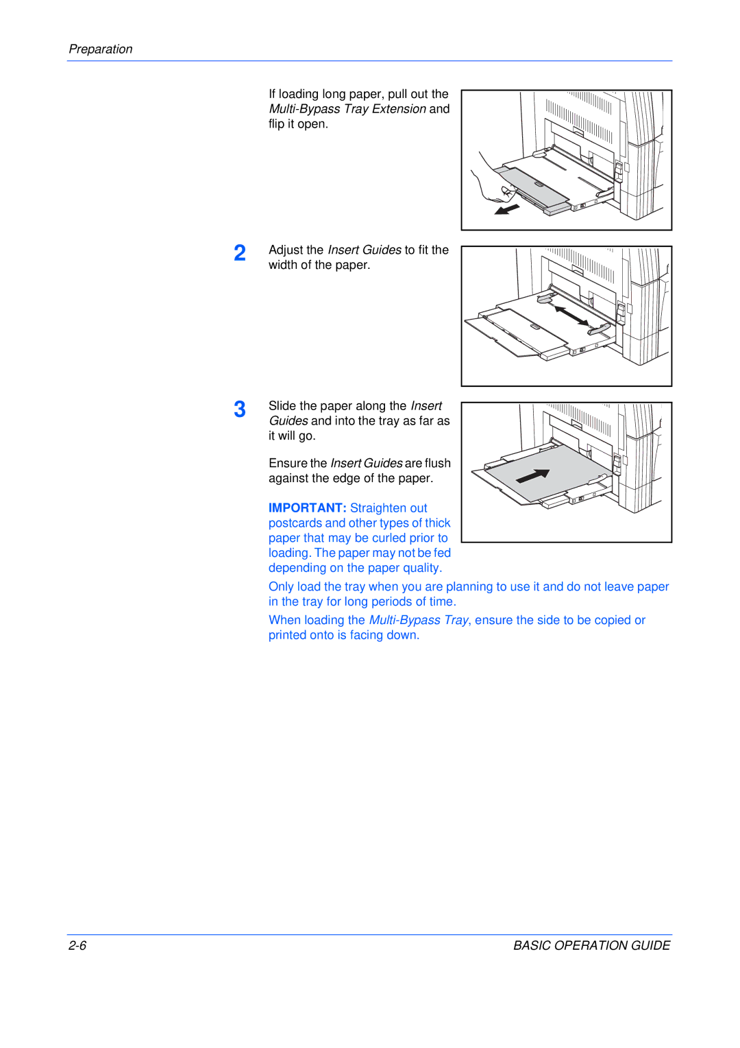 Olivetti 16MF, 250MF, 200MF user manual Slide the paper along the Insert 