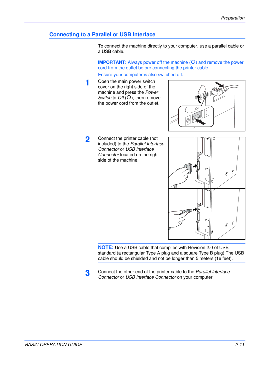 Olivetti 200MF, 250MF, 16MF user manual Connecting to a Parallel or USB Interface, Included to the Parallel Interface 