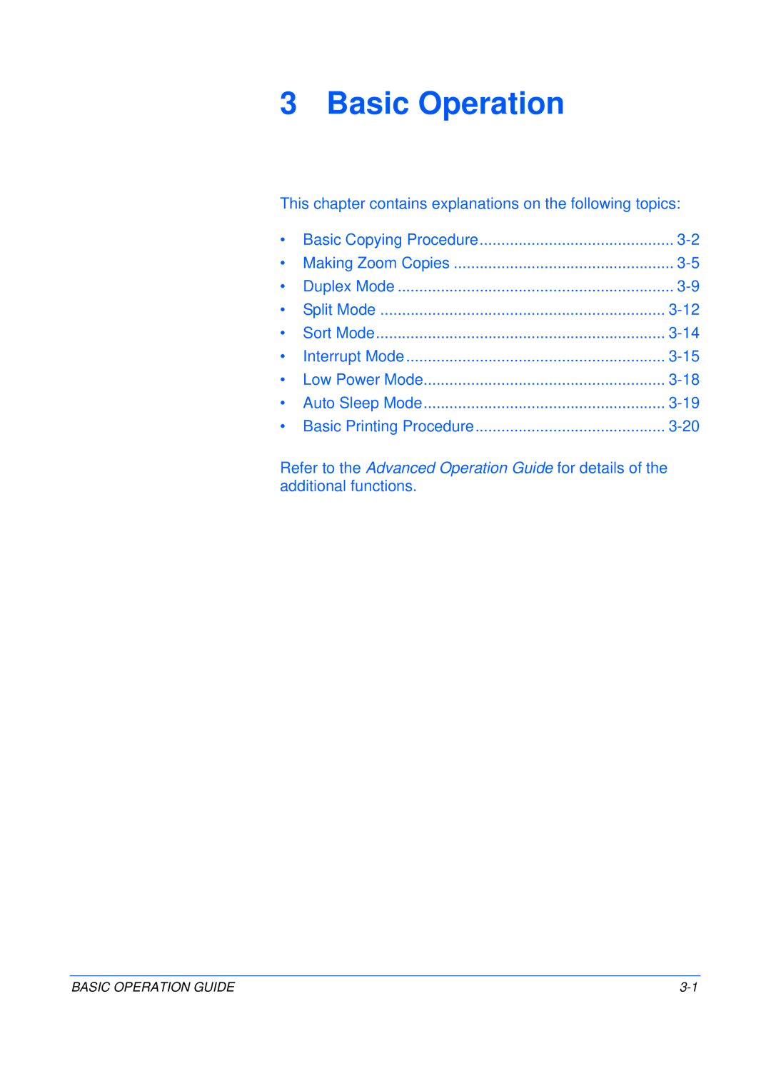 Olivetti 250MF, 200MF, 16MF user manual Basic Operation 