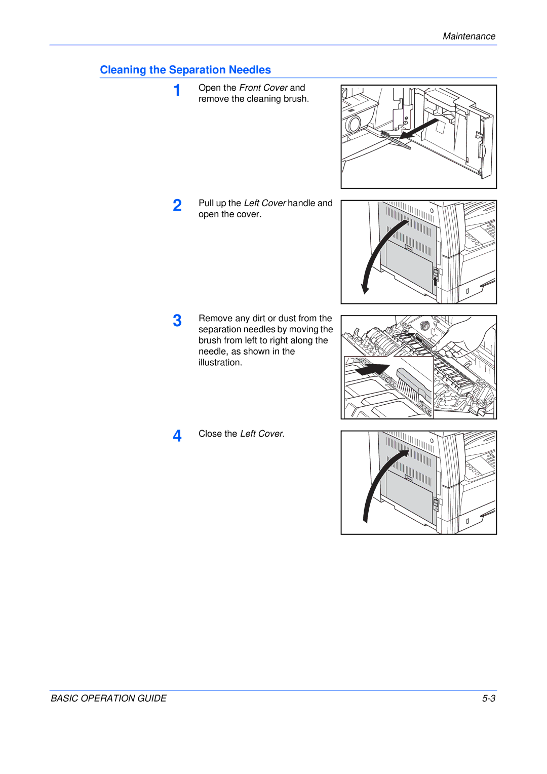 Olivetti 200MF, 250MF, 16MF user manual Cleaning the Separation Needles 