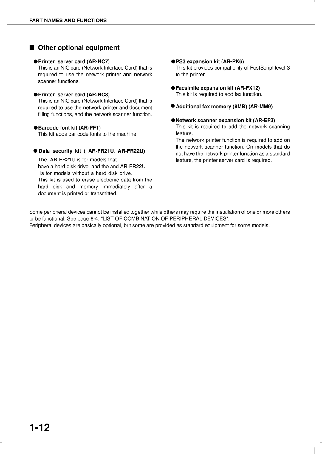 Olivetti 3501MF, 4501MF operation manual Other optional equipment 