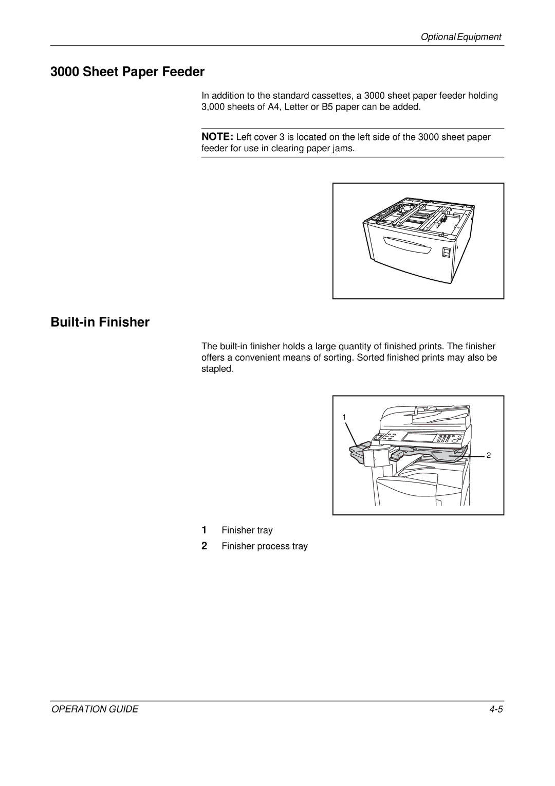 Olivetti D-COPIA 400MF, D-COPIA 500MF, D-COPIA 300MF manual Sheet Paper Feeder, Built-in Finisher 