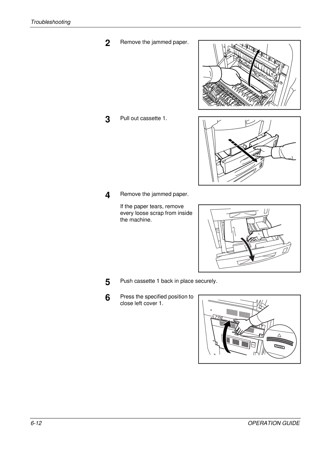 Olivetti D-COPIA 400MF, D-COPIA 500MF, D-COPIA 300MF manual Remove the jammed paper 