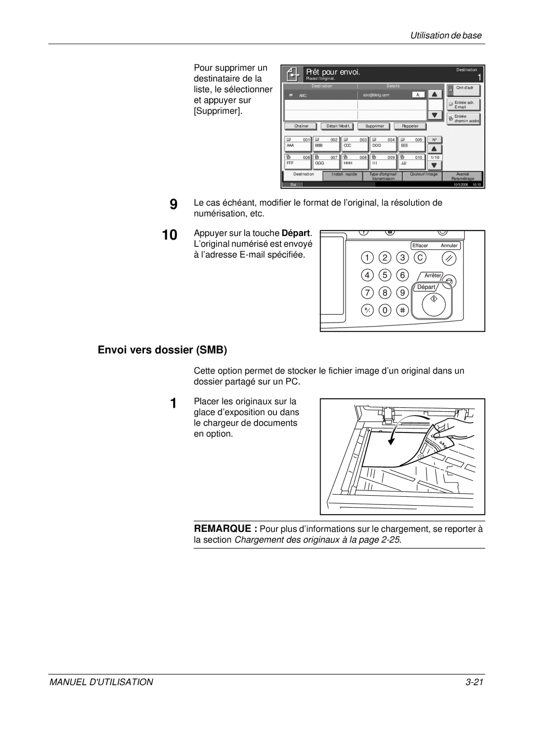 Olivetti D-COPIA 300MF, D-COPIA 500MF, D-COPIA 400MF manual Envoi vers dossier SMB 