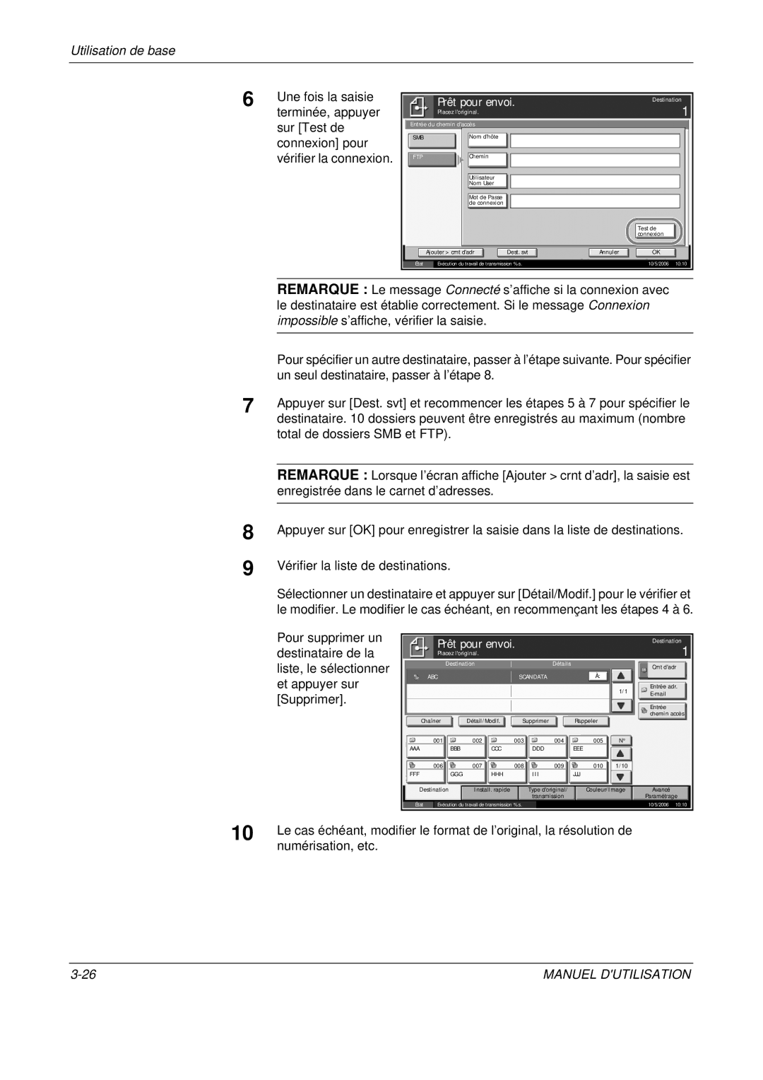 Olivetti D-COPIA 500MF, D-COPIA 300MF, D-COPIA 400MF manual Exécution du travail de transmission %s 