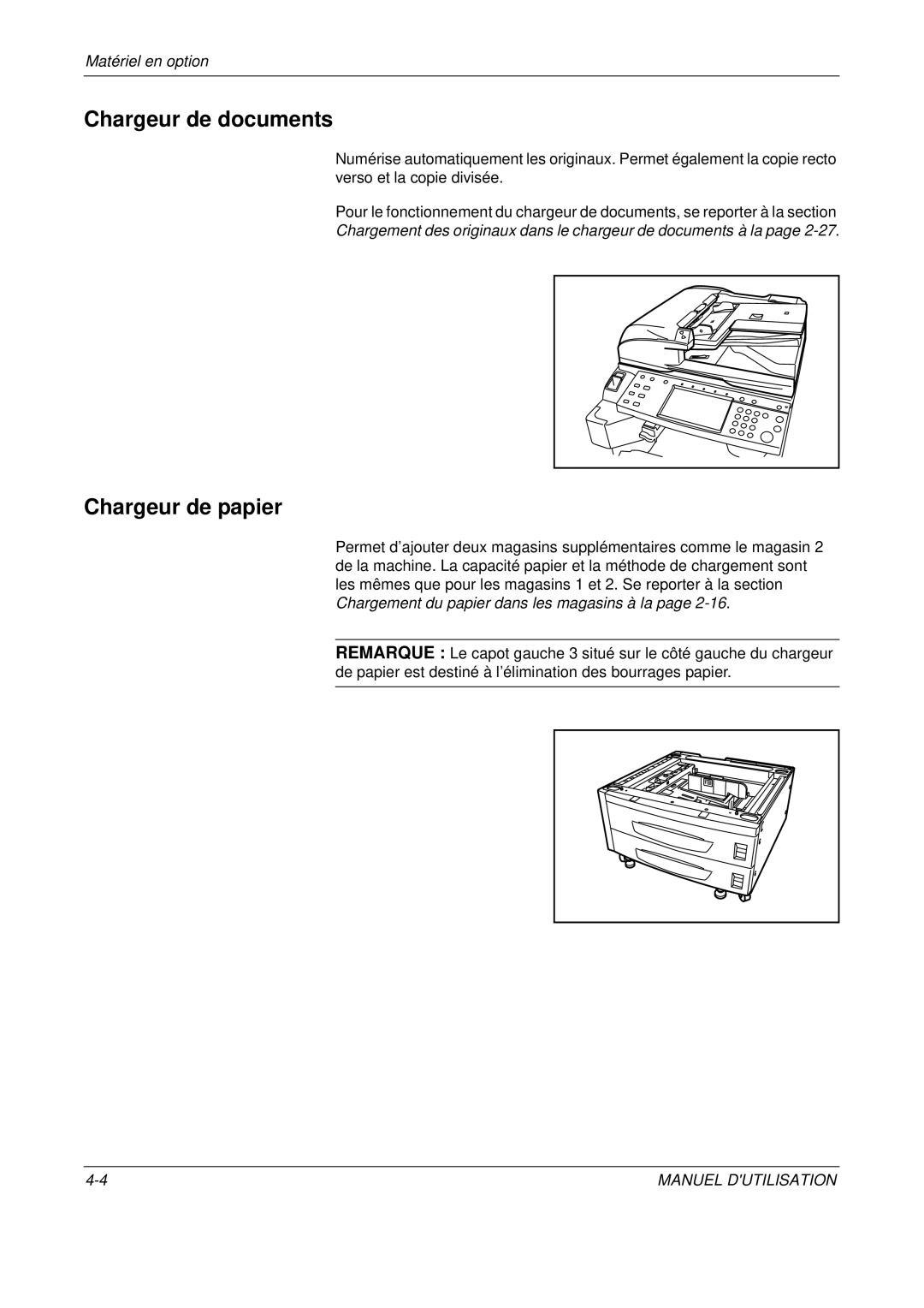 Olivetti D-COPIA 300MF, D-COPIA 500MF, D-COPIA 400MF manual Chargeur de documents, Chargeur de papier 