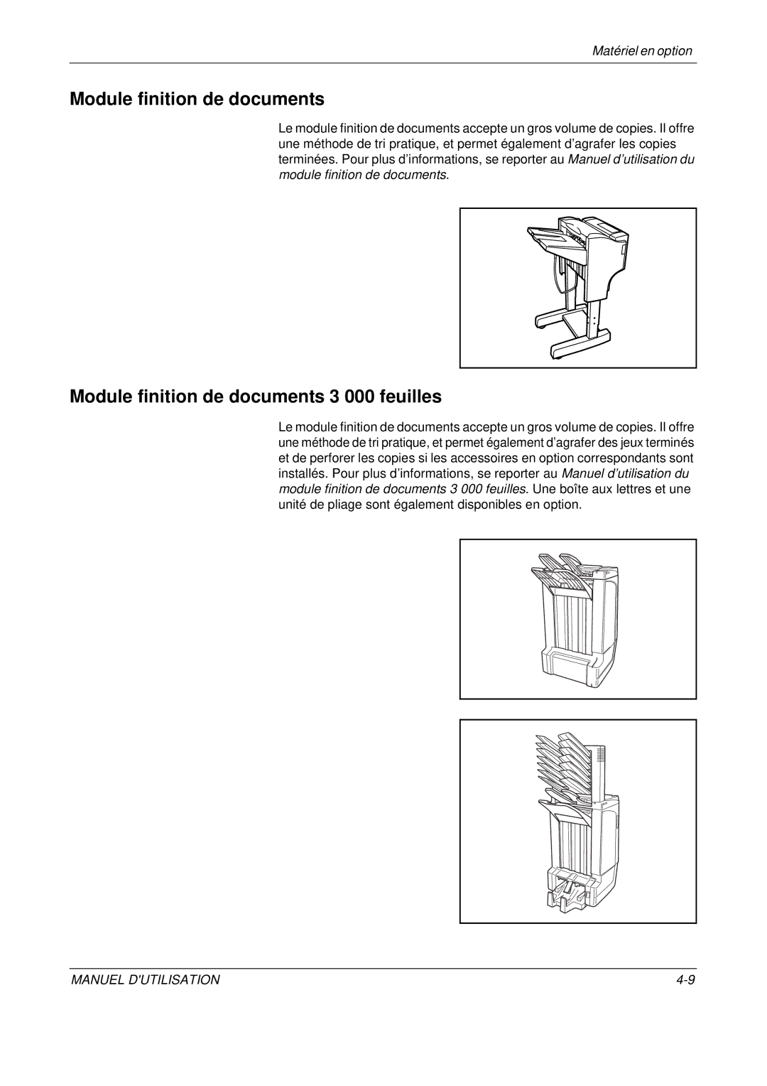 Olivetti D-COPIA 500MF, D-COPIA 300MF, D-COPIA 400MF manual Module finition de documents 3 000 feuilles 