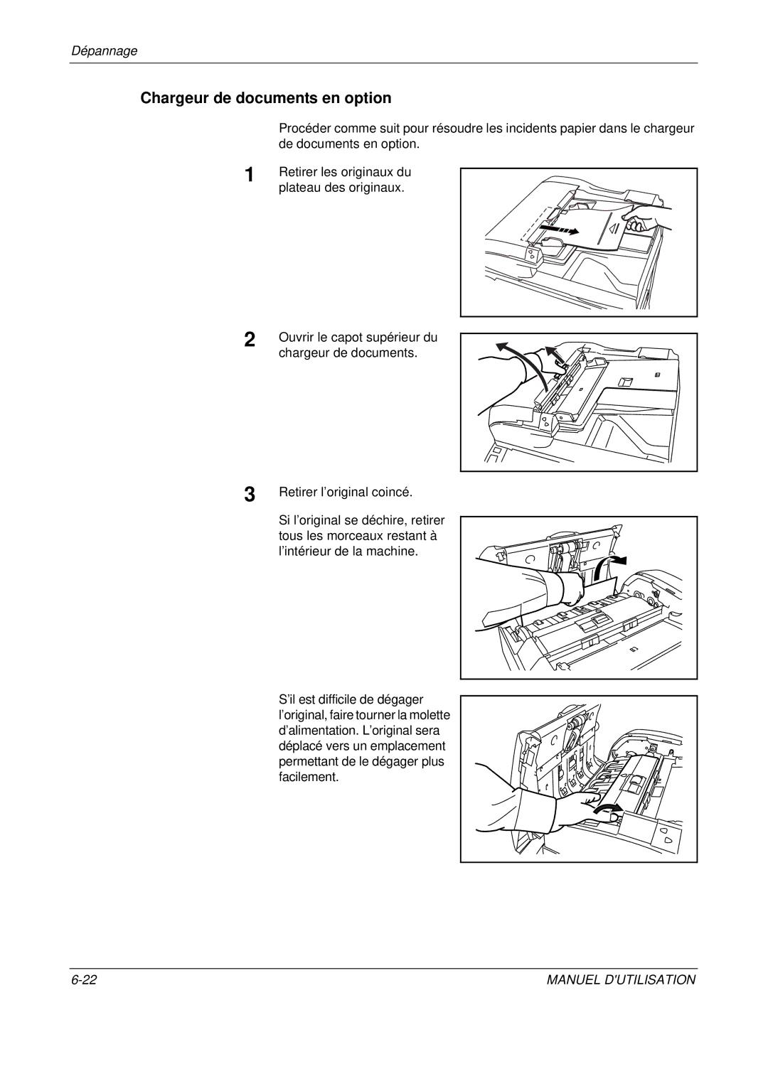 Olivetti D-COPIA 500MF, D-COPIA 300MF, D-COPIA 400MF manual Chargeur de documents en option 