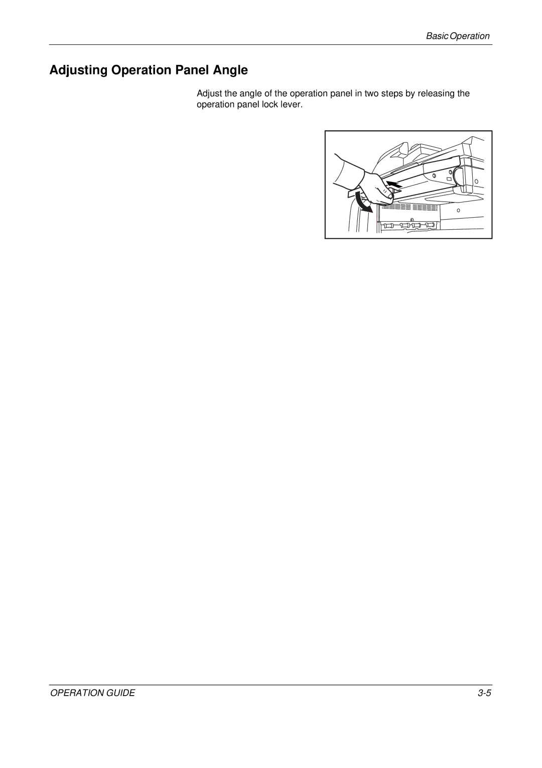 Olivetti D-COPIA 300MF, D-COPIA 500MF, D-COPIA 400MF manual Adjusting Operation Panel Angle 