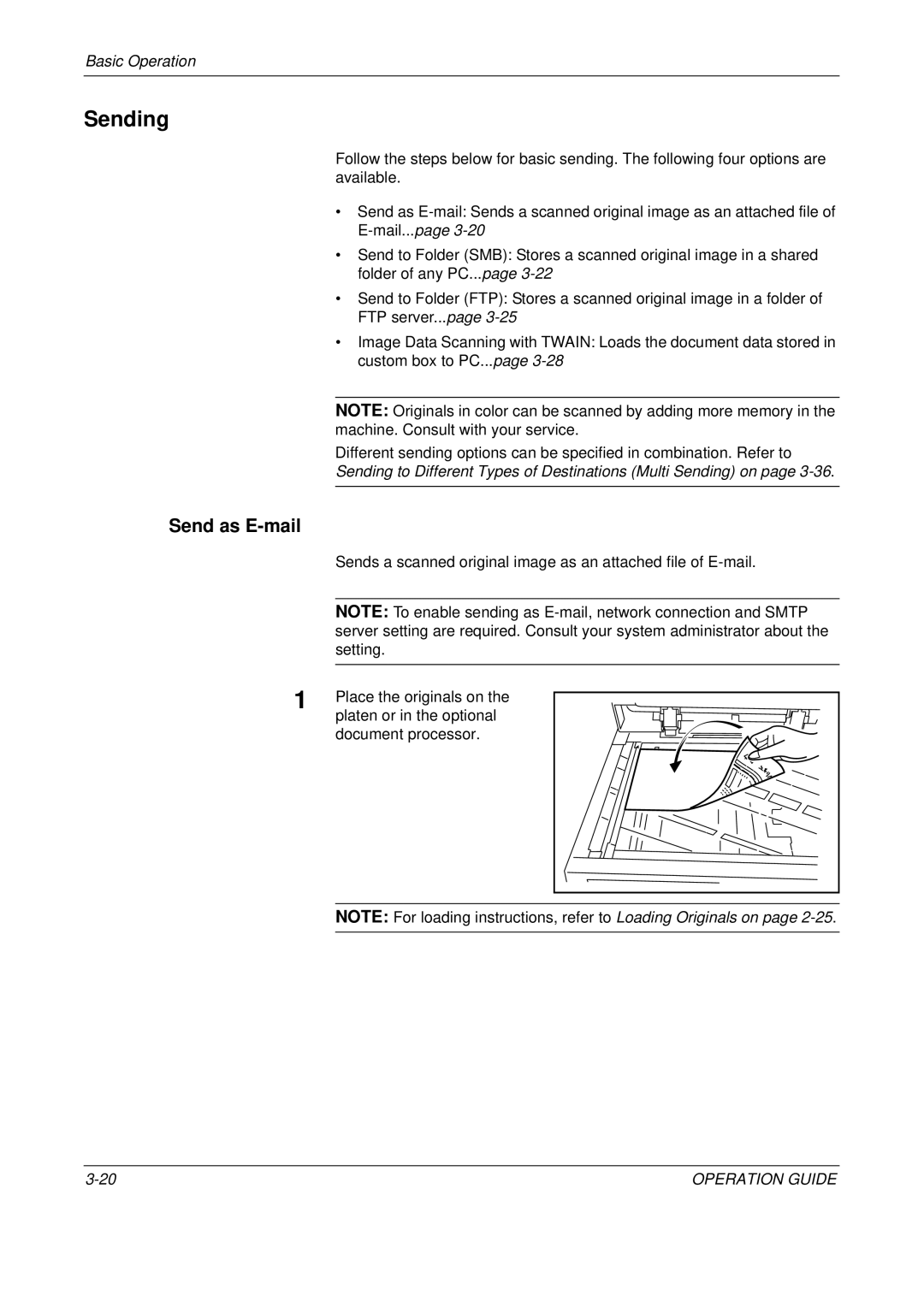 Olivetti D-COPIA 300MF manual Send as E-mail, Sending to Different Types of Destinations Multi Sending on, Setting 