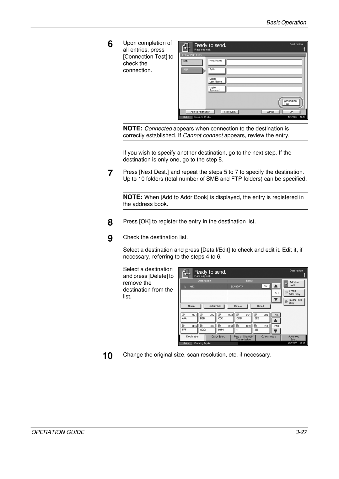 Olivetti D-COPIA 400MF, D-COPIA 500MF, D-COPIA 300MF manual Destination is only one, go to the step, Path 