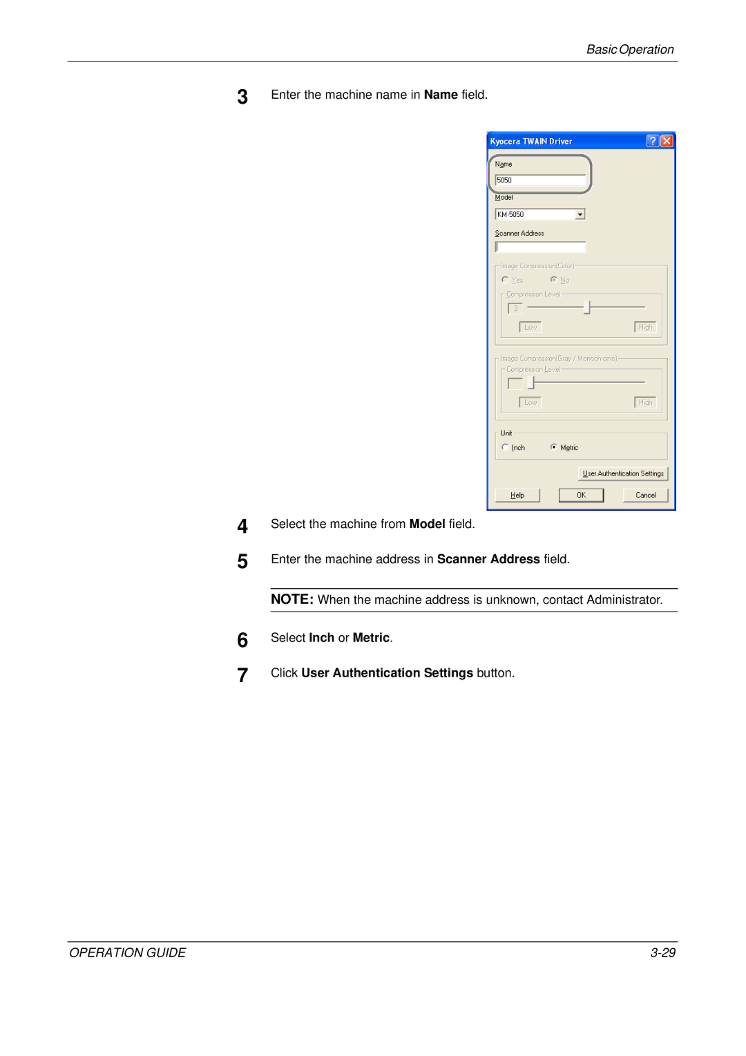 Olivetti D-COPIA 300MF, D-COPIA 500MF, D-COPIA 400MF manual Click User Authentication Settings button 