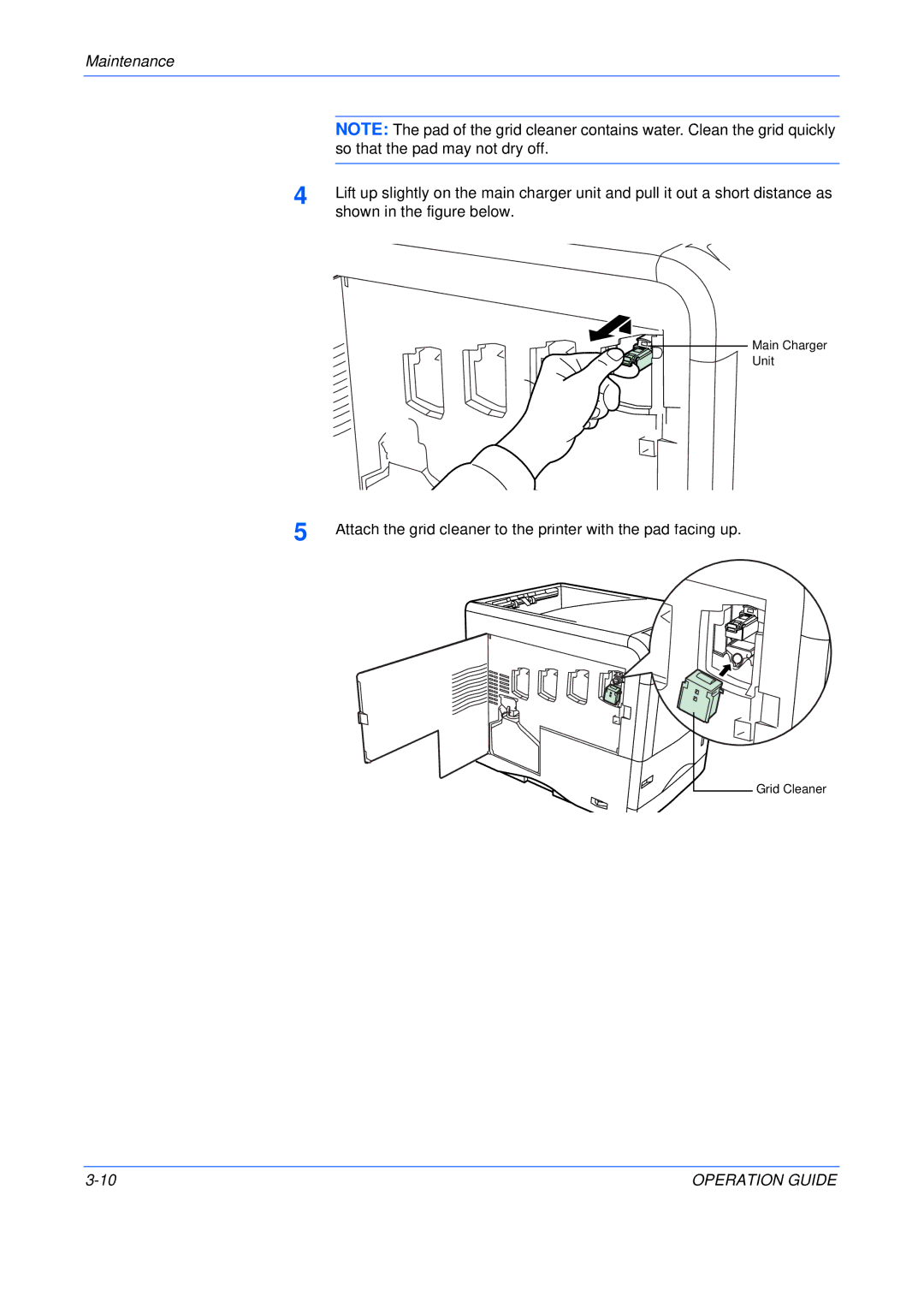 Olivetti P216, P220 manual So that the pad may not dry off 