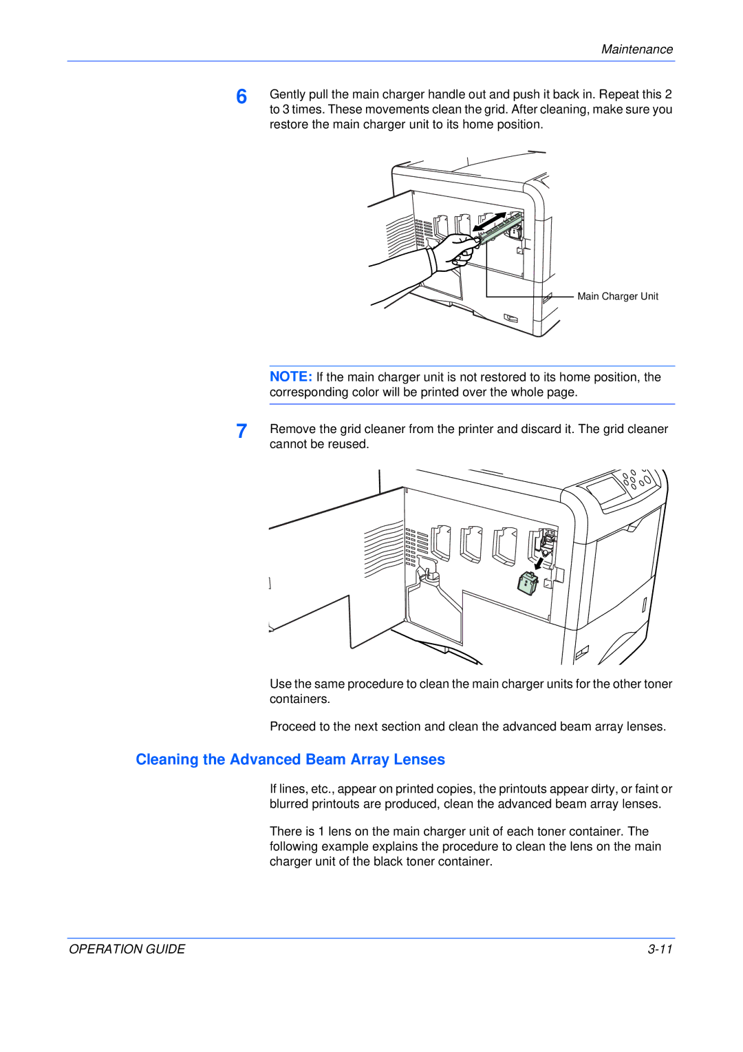 Olivetti P220, P216 manual Cleaning the Advanced Beam Array Lenses 