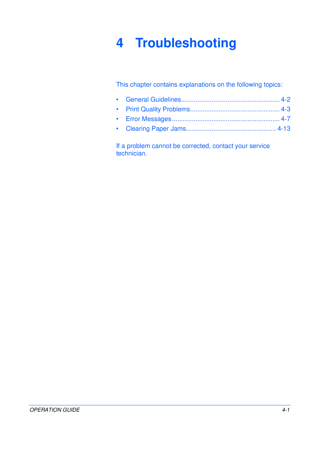 Olivetti P220, P216 manual Troubleshooting 