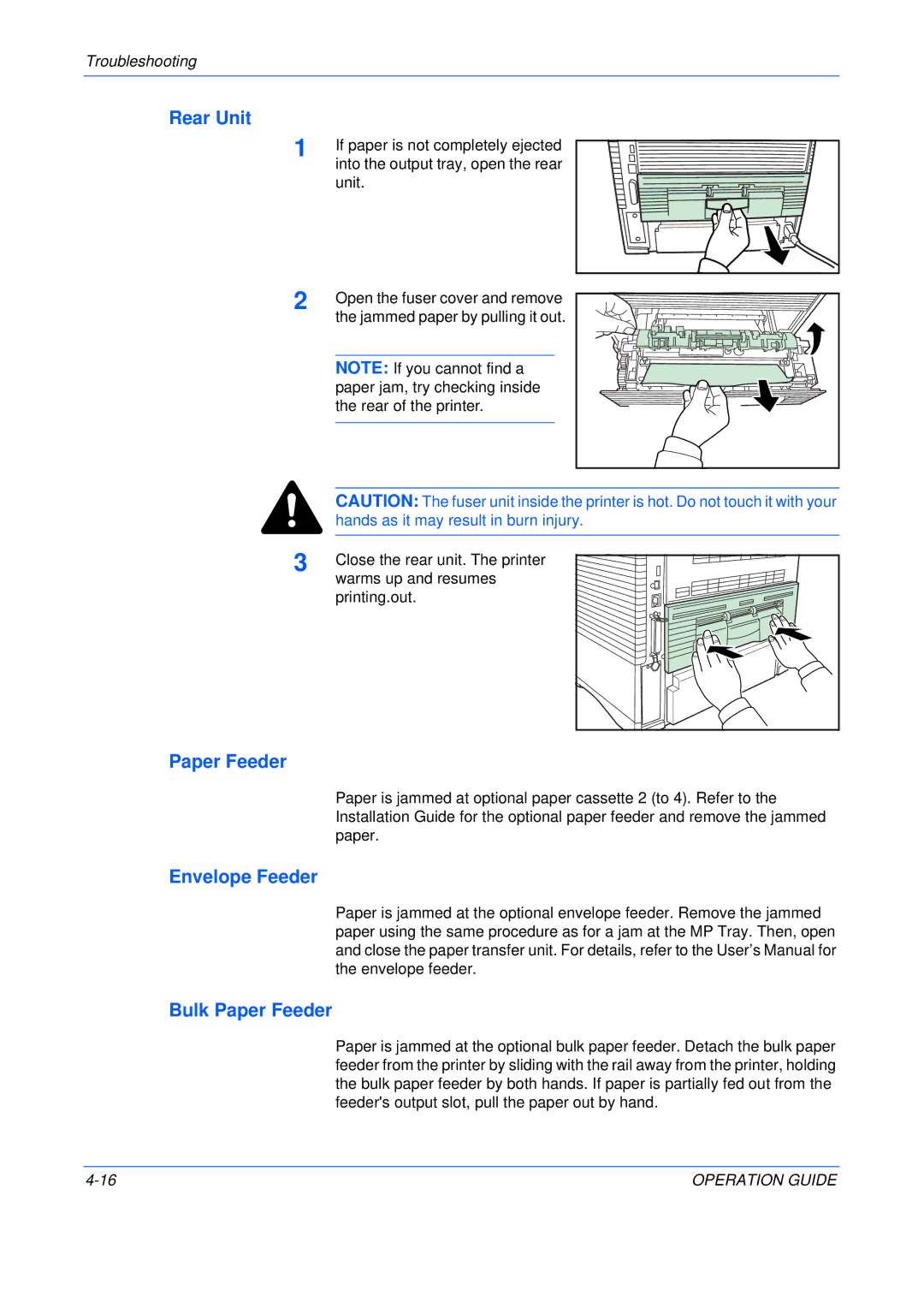 Olivetti PG L235, PG L245, PG L230 manual Rear Unit, Envelope Feeder, Bulk Paper Feeder 