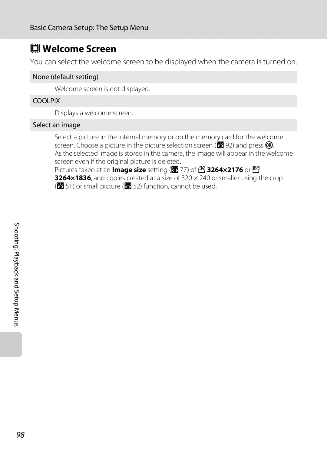 Olympia P60 manual CWelcome Screen, None default setting Welcome screen is not displayed 