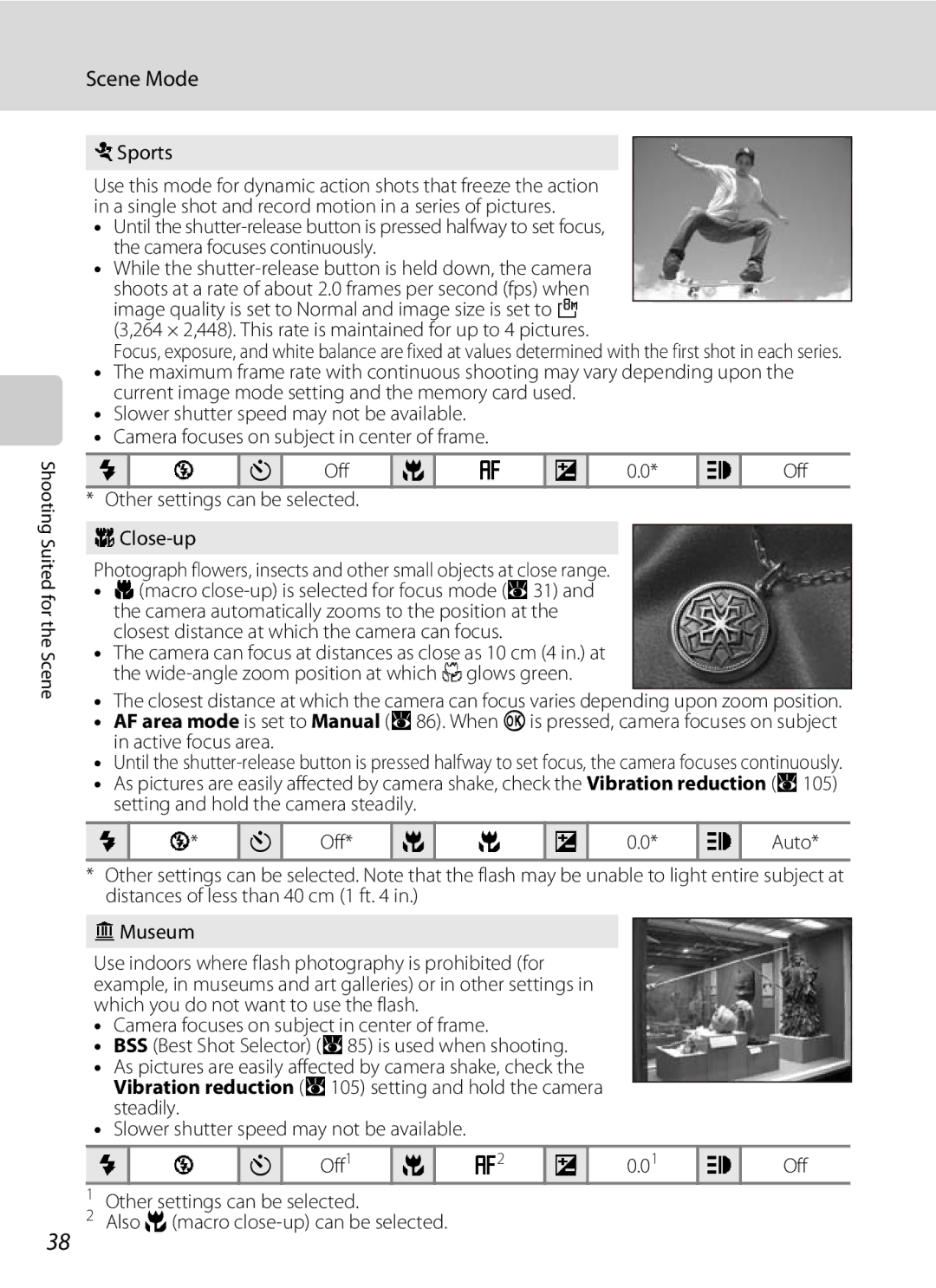 Olympia P60 manual Sports, 264 × 2,448. This rate is maintained for up to 4 pictures, N Off p a o 0.0* h Off 