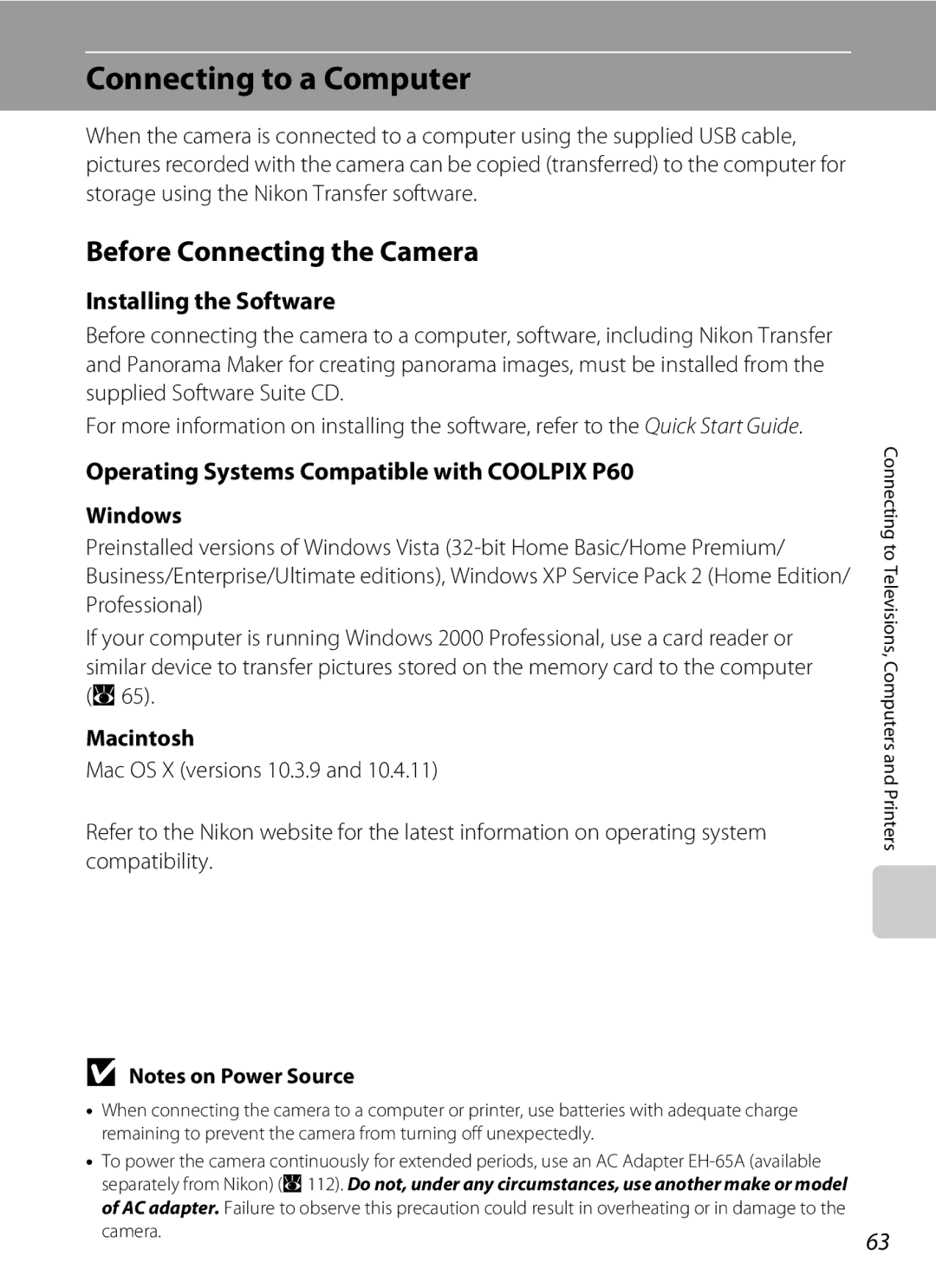 Olympia P60 manual Connecting to a Computer, Before Connecting the Camera, Installing the Software 