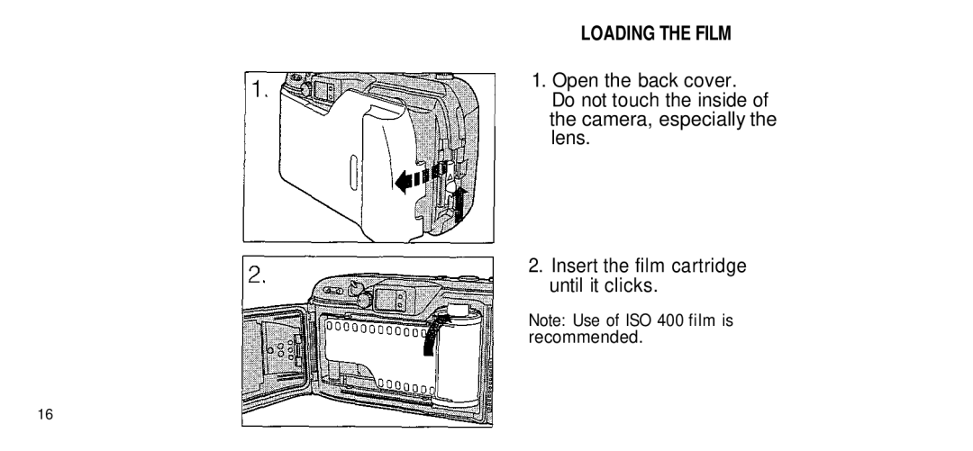 Olympus 170 Deluxe manual Loading the Film, Recommended 