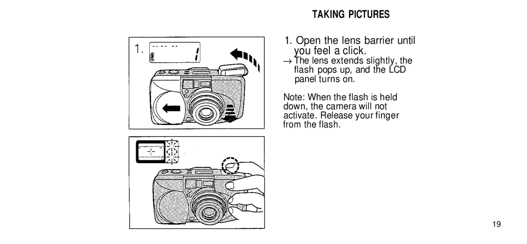 Olympus 170 Deluxe manual Taking Pictures 